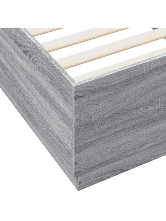 Rám postele s LED osvětlením šedý sonoma 100 x 200 cm kompozit