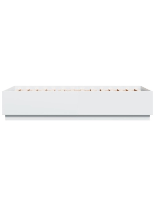 Rám postele s LED osvětlením bílý 90 x 200 cm kompozitní dřevo