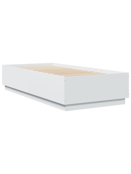 Rám postele s LED osvětlením bílý 90 x 200 cm kompozitní dřevo