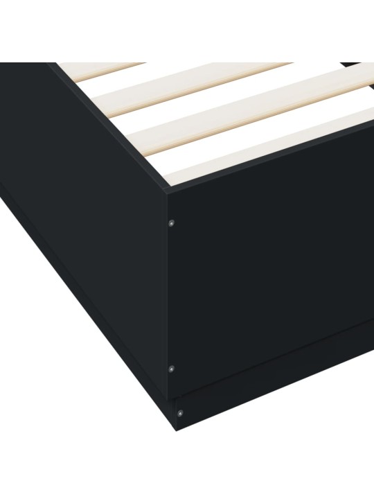 Rám postele s LED osvětlením černý 90 x 200 cm kompozitní dřevo