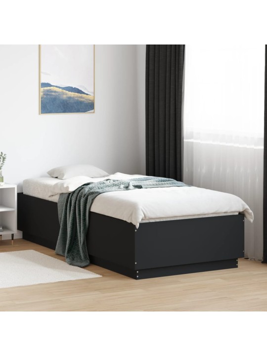 Rám postele s LED osvětlením černý 90 x 200 cm kompozitní dřevo