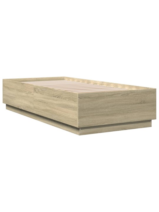 Rám postele s LED osvětlením dub sonoma 90 x 200 cm kompozit