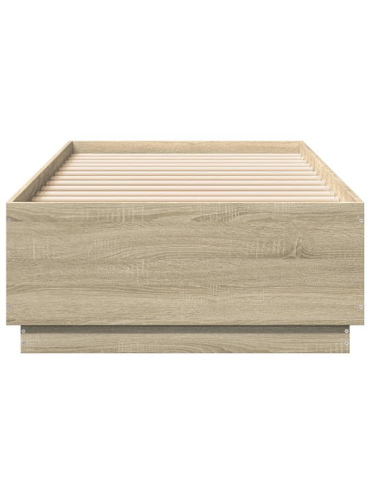Rám postele s LED osvětlením dub sonoma 90 x 200 cm kompozit