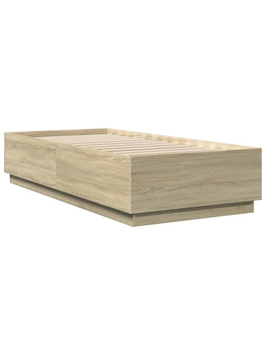 Rám postele s LED osvětlením dub sonoma 90 x 200 cm kompozit