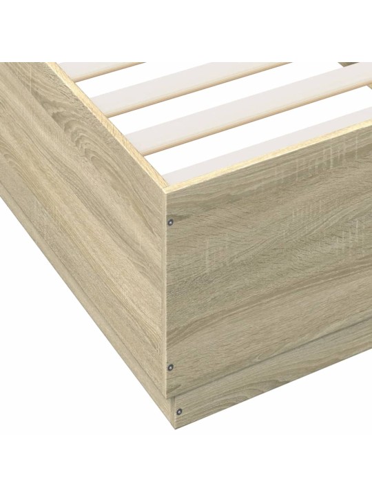 Rám postele s LED osvětlením dub sonoma 90 x 200 cm kompozit