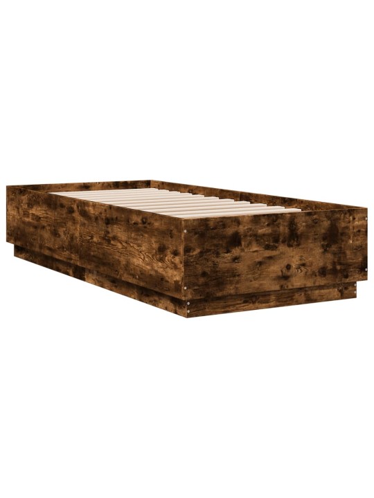 Rám postele s LED osvětlením kouřový dub 90 x 200 cm kompozit