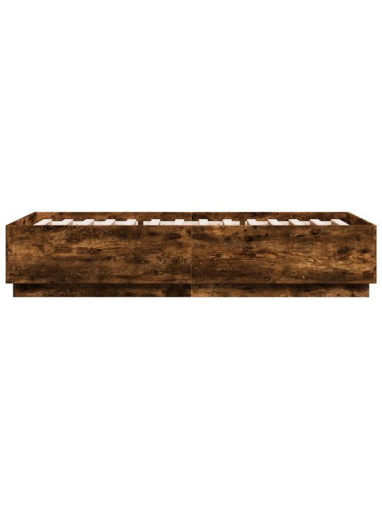 Rám postele s LED osvětlením kouřový dub 90 x 200 cm kompozit