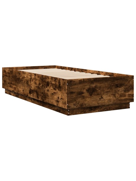 Rám postele s LED osvětlením kouřový dub 90 x 200 cm kompozit