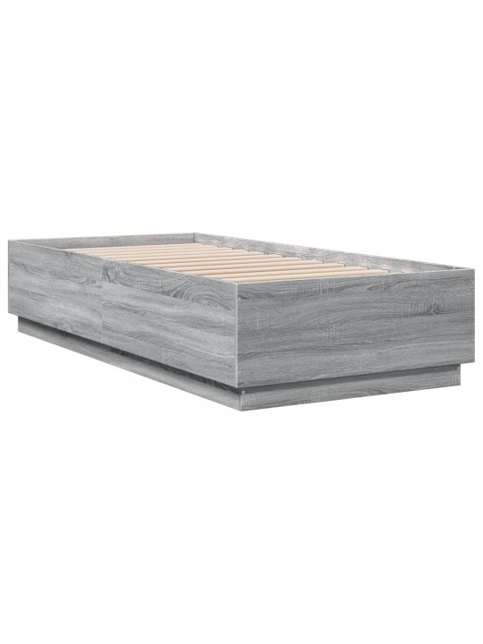 Rám postele s LED osvětlením šedý sonoma 90 x 200 cm kompozit