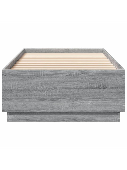 Rám postele s LED osvětlením šedý sonoma 90 x 200 cm kompozit