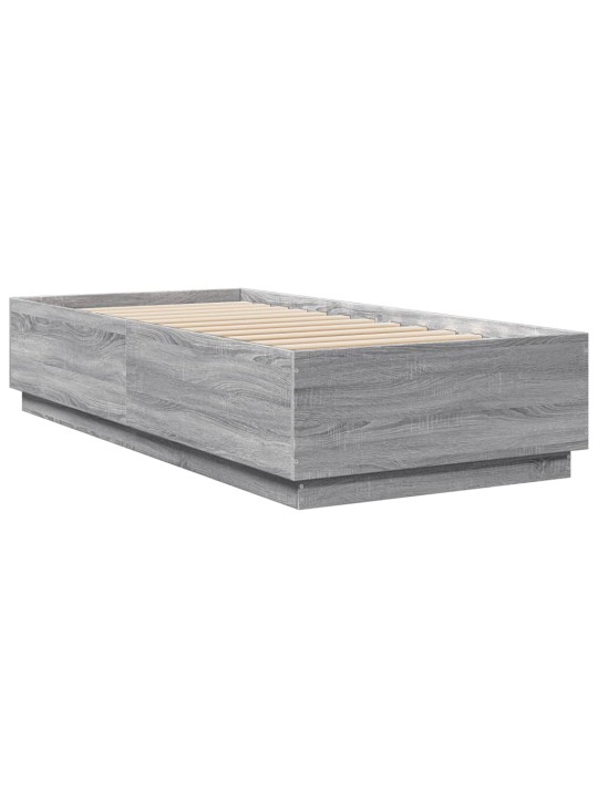 Rám postele s LED osvětlením šedý sonoma 90 x 200 cm kompozit