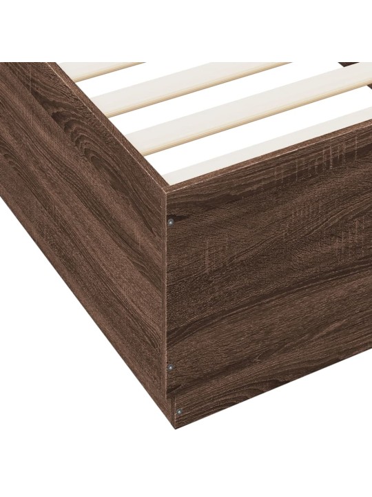 Rám postele s led osvětlením hnědý dub 90 x 200 cm kompozit