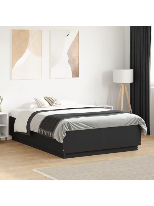 Rám postele s led osvětlením černý 140x190 cm kompozitní dřevo