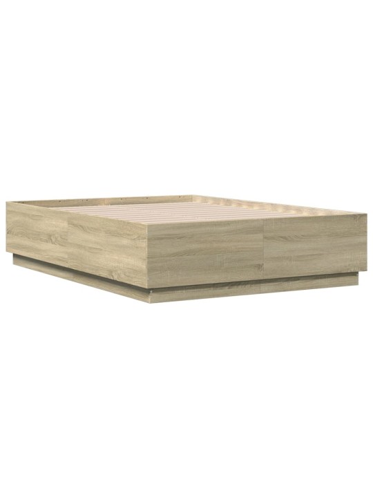 Rám postele s led osvětlením dub sonoma 140 x 190 cm kompozit
