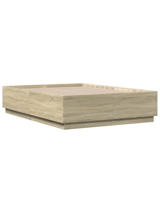 Rám postele s led osvětlením dub sonoma 140 x 190 cm kompozit