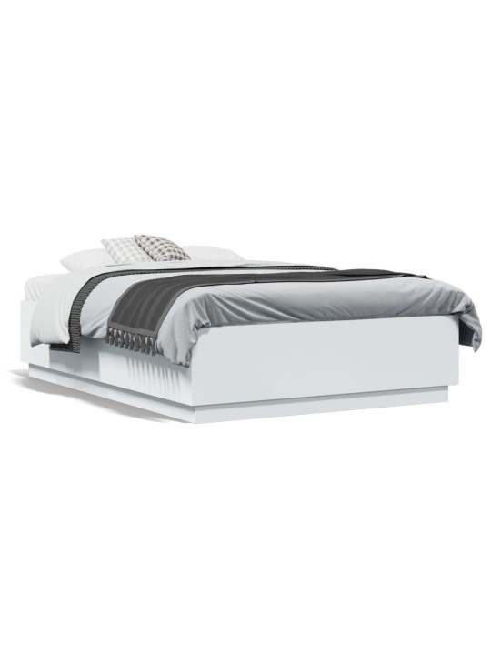 Rám postele s LED osvětlením bílý 135 x 190 cm kompozitní dřevo