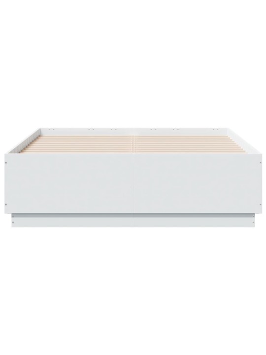 Rám postele s LED osvětlením bílý 135 x 190 cm kompozitní dřevo