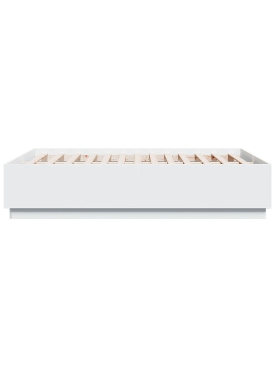 Rám postele s LED osvětlením bílý 135 x 190 cm kompozitní dřevo