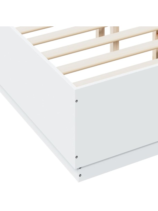 Rám postele s LED osvětlením bílý 135 x 190 cm kompozitní dřevo