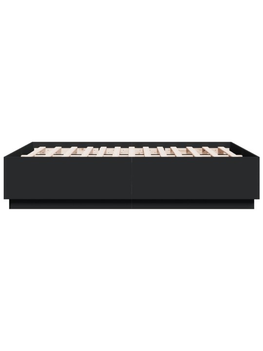 Rám postele s led osvětlením černý 135x190 cm kompozitní dřevo
