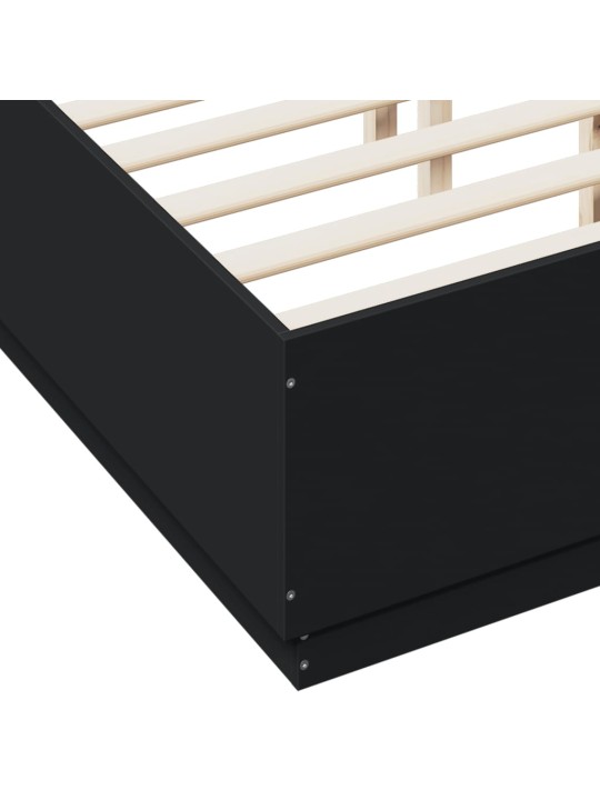 Rám postele s led osvětlením černý 135x190 cm kompozitní dřevo