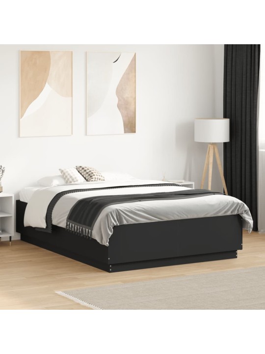 Rám postele s led osvětlením černý 135x190 cm kompozitní dřevo