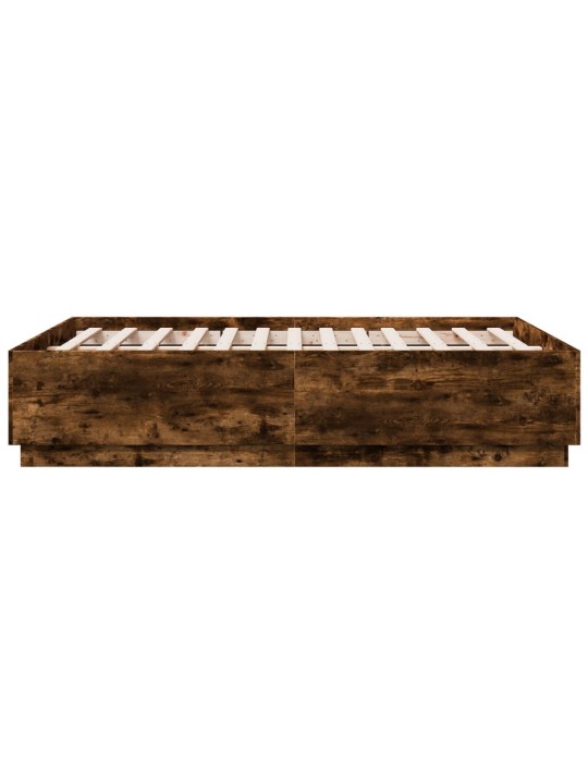 Rám postele s led osvětlením kouřový dub 135 x 190 cm kompozit