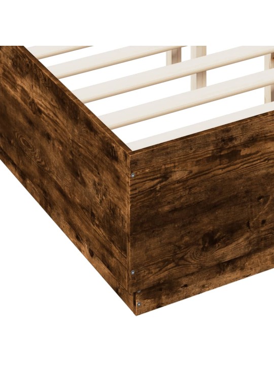 Rám postele s led osvětlením kouřový dub 135 x 190 cm kompozit