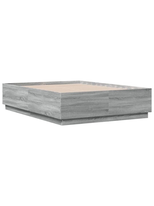 Rám postele s led osvětlením šedý sonoma 135 x 190 cm kompozit