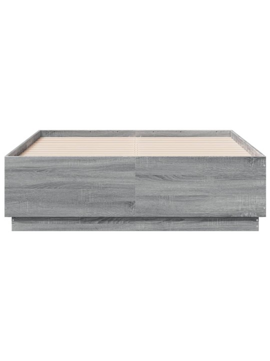 Rám postele s led osvětlením šedý sonoma 135 x 190 cm kompozit
