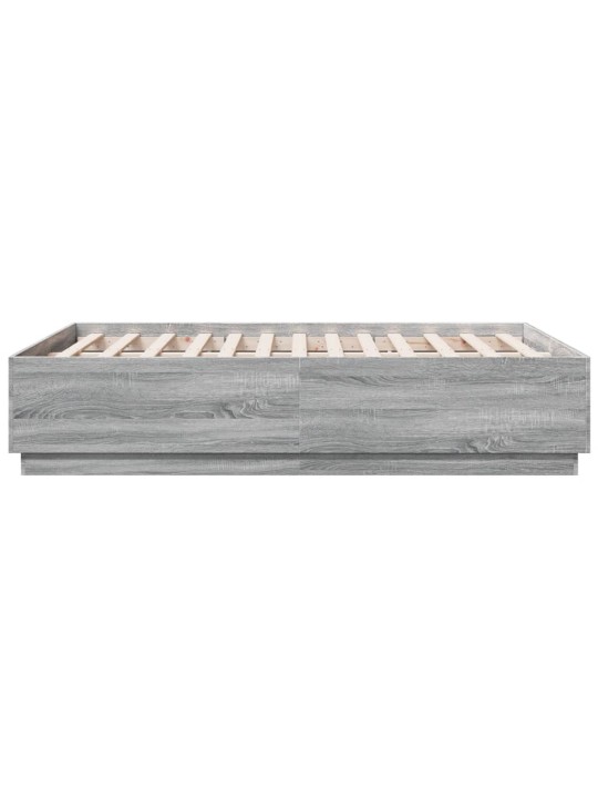 Rám postele s led osvětlením šedý sonoma 135 x 190 cm kompozit