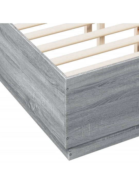 Rám postele s led osvětlením šedý sonoma 135 x 190 cm kompozit