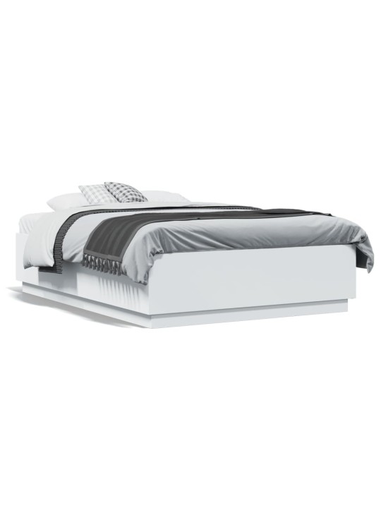 Rám postele s LED osvětlením bílý 120 x 190 cm kompozitní dřevo