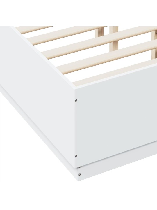 Rám postele s LED osvětlením bílý 120 x 190 cm kompozitní dřevo