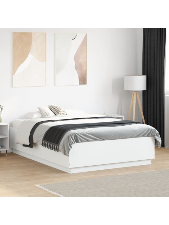 Rám postele s LED osvětlením bílý 120 x 190 cm kompozitní dřevo