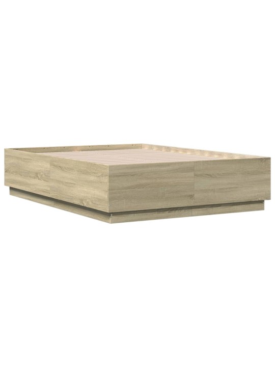 Rám postele s LED osvětlením dub sonoma 120 x 190 cm kompozit