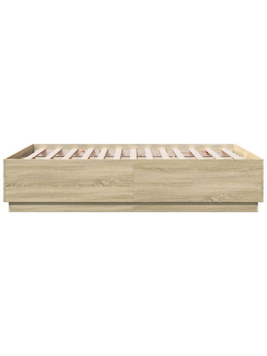 Rám postele s LED osvětlením dub sonoma 120 x 190 cm kompozit