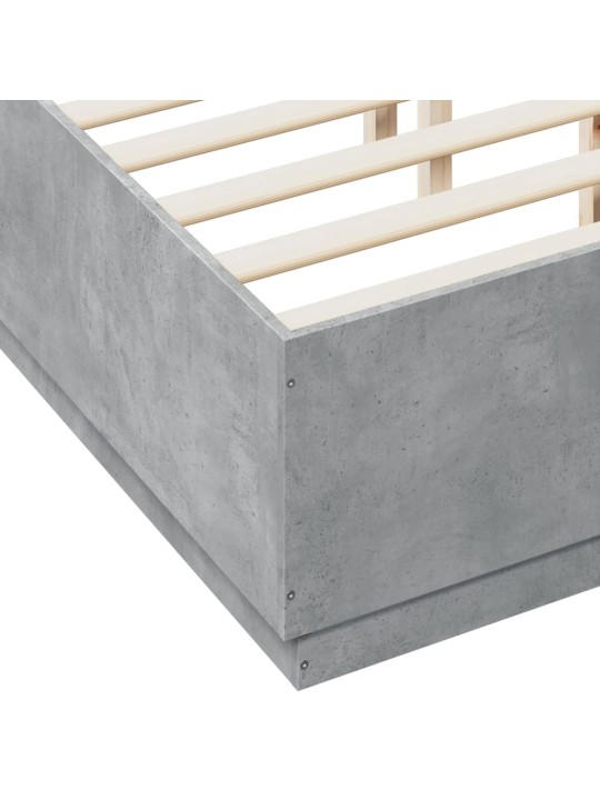 Rám postele s led osvětlením betonově šedý 120x190 cm kompozit