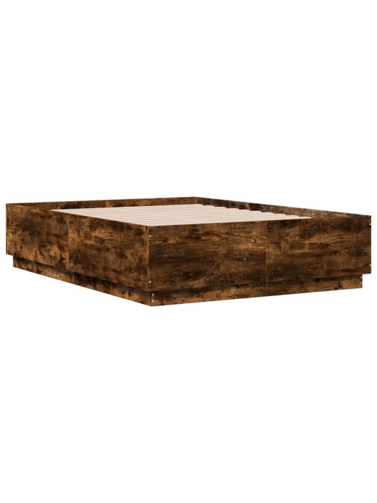 Rám postele s led osvětlením kouřový dub 120 x 190 cm kompozit