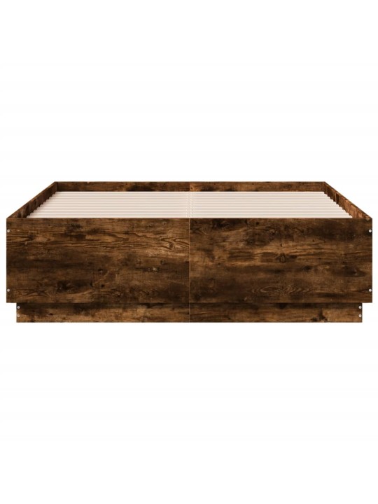 Rám postele s led osvětlením kouřový dub 120 x 190 cm kompozit