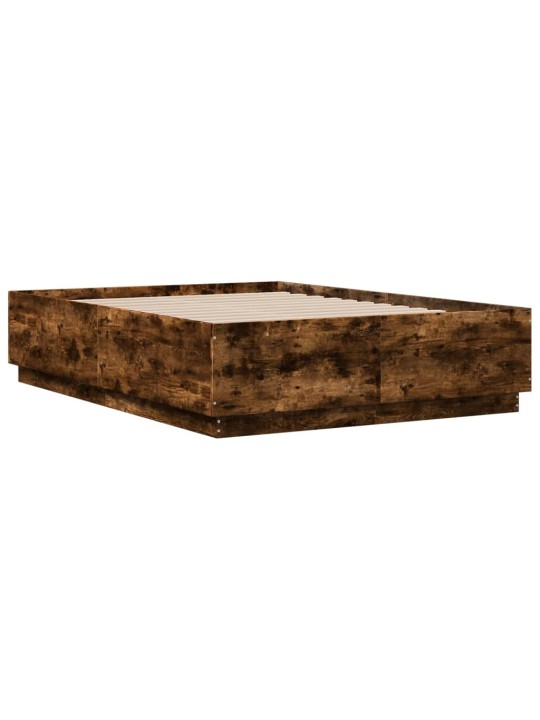 Rám postele s led osvětlením kouřový dub 120 x 190 cm kompozit