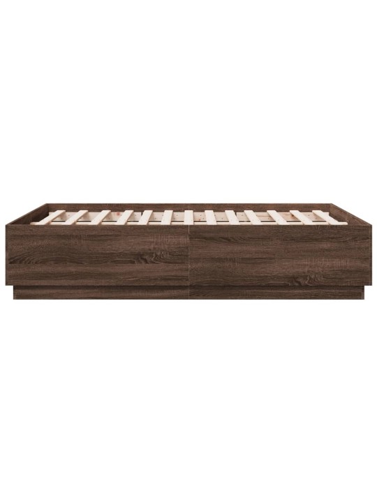 Rám postele s led osvětlením hnědý dub 120 x 190 cm kompozit