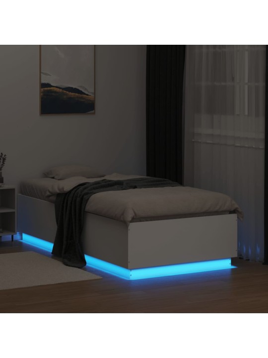 Rám postele s LED osvětlením bílý 90 x 190 cm kompozitní dřevo
