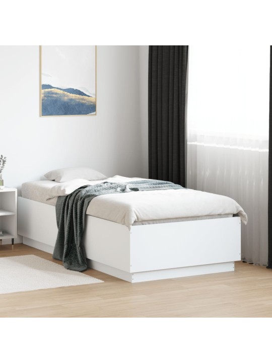 Rám postele s LED osvětlením bílý 90 x 190 cm kompozitní dřevo
