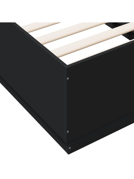 Rám postele s LED osvětlením černý 90 x 190 cm kompozitní dřevo
