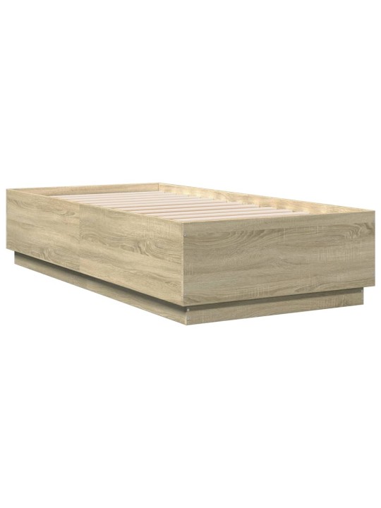 Rám postele s LED osvětlením dub sonoma 90 x 190 cm kompozit