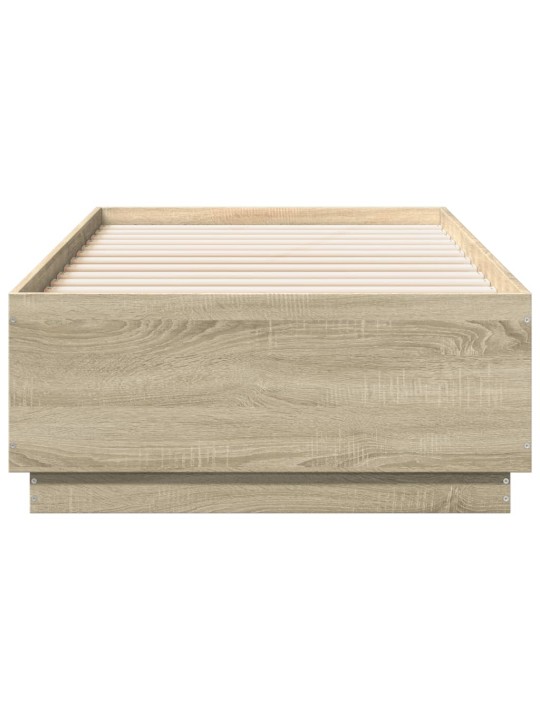 Rám postele s LED osvětlením dub sonoma 90 x 190 cm kompozit