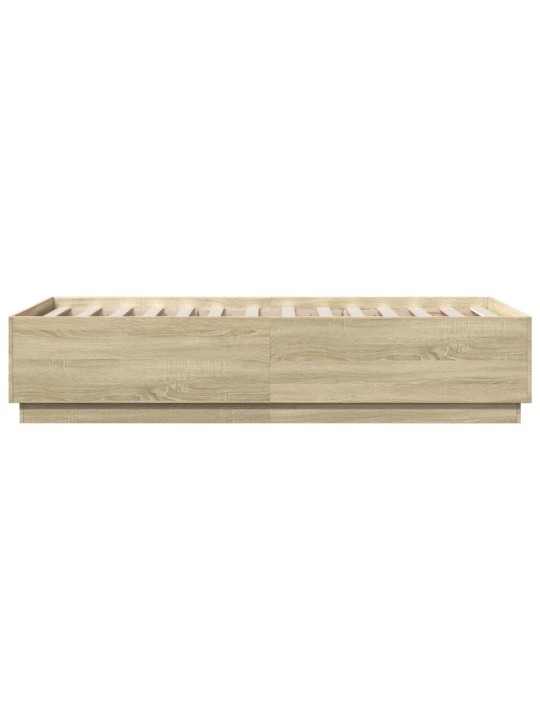 Rám postele s LED osvětlením dub sonoma 90 x 190 cm kompozit