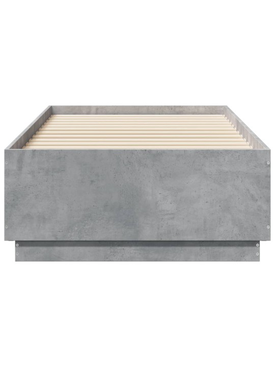 Rám postele s led osvětlením betonově šedý 90 x 190 cm kompozit