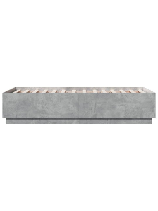 Rám postele s led osvětlením betonově šedý 90 x 190 cm kompozit